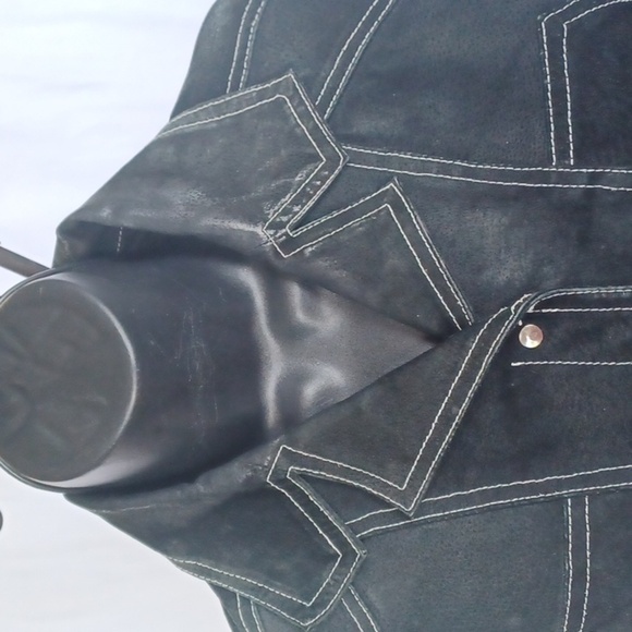 Wilsons Maxima BLACK LEATHER JACKET, cowgirl look, snap closure - Picture 2 of 8